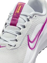 Nike Grey/Pink/White Downshifter 13 Road Running Trainers - Image 10 of 11