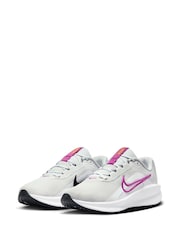 Nike Grey/Pink/White Downshifter 13 Road Running Trainers - Image 5 of 11