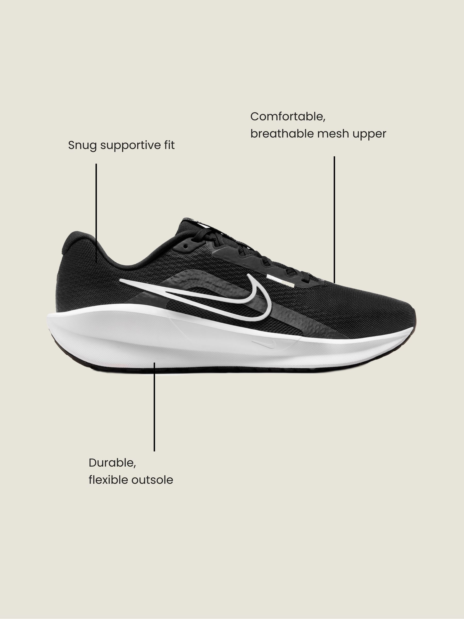 nike black downshifter trainers