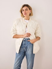 Mint Velvet Cream Quilted Coat - Image 1 of 7