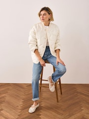 Mint Velvet Cream Quilted Coat - Image 2 of 7