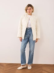 Mint Velvet Cream Quilted Coat - Image 3 of 7