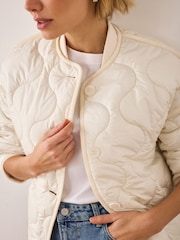 Mint Velvet Cream Quilted Coat - Image 5 of 7