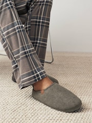Stone Natural Corduroy Borg Lined Mule Slippers - Image 1 of 7