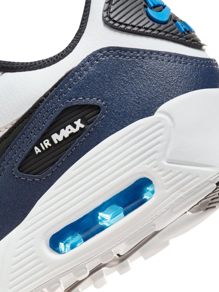 Weiß/Grau/Blau - Nike Air Max 90 Turnschuhe für Jugendliche - Bild 10 von 10