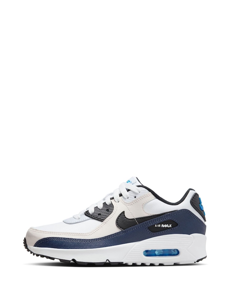 Weiß/Grau/Blau - Nike Air Max 90 Turnschuhe für Jugendliche - Bild 2 von 10
