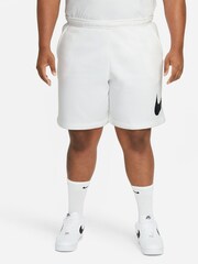 Nike White Club Fleece Swoosh Shorts - Image 13 of 18