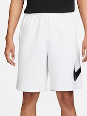 Nike White Club Fleece Swoosh Shorts - Image 4 of 18