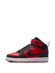 Nike Red/Black Youth Court Borough Mid Trainers - Image 2 of 11