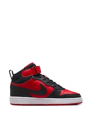 Nike Red/Black Youth Court Borough Mid Trainers - Image 3 of 11