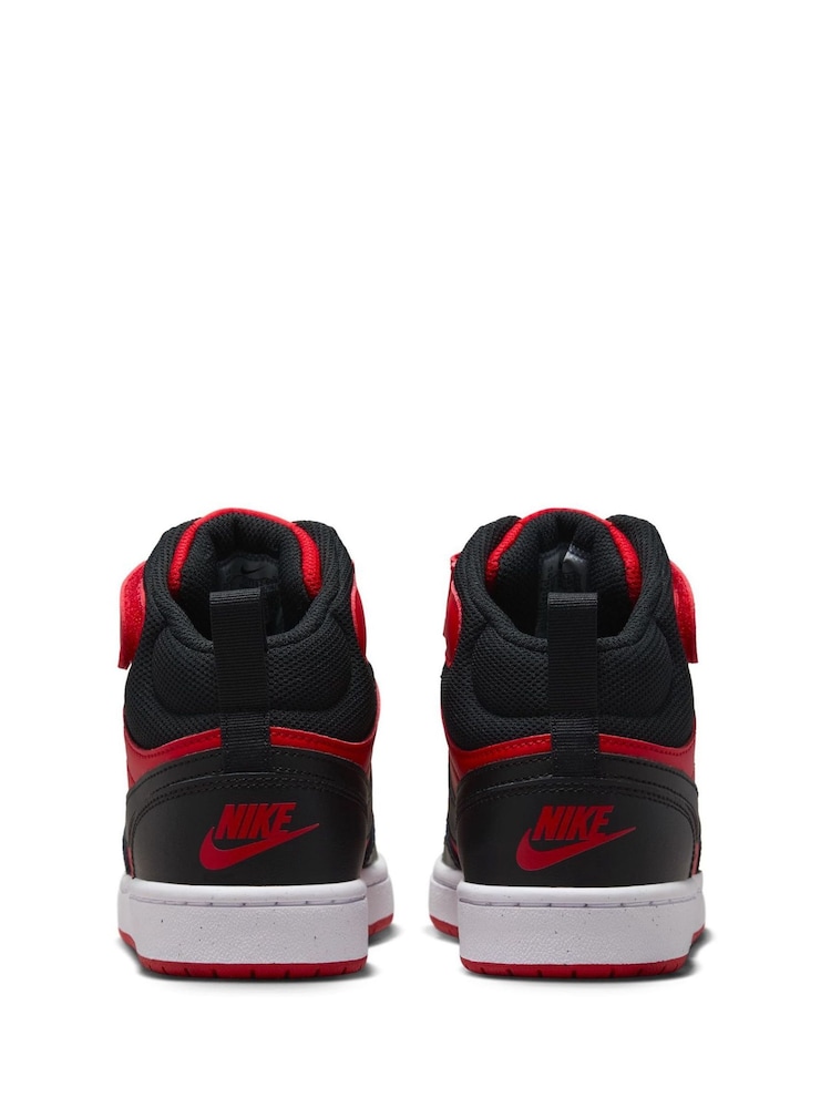 Nike Red/Black Youth Court Borough Mid Trainers - Image 7 of 11
