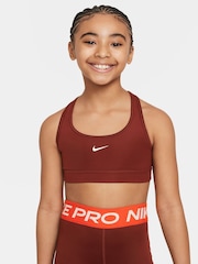 Темно-красный - Nike бюстгальтер с логотипом-галочкой Dri-FIT - Изображение 1 из 5