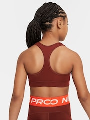 Темно-красный - Nike бюстгальтер с логотипом-галочкой Dri-FIT - Изображение 3 из 5