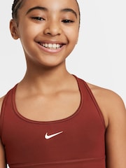 Темно-красный - Nike бюстгальтер с логотипом-галочкой Dri-FIT - Изображение 4 из 5