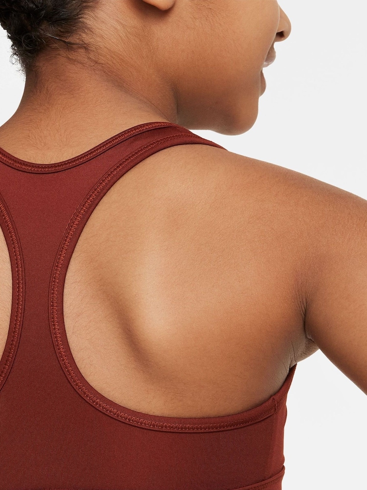 Темно-красный - Nike бюстгальтер с логотипом-галочкой Dri-FIT - Изображение 5 из 5