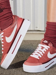 Nike Pink Court Legacy Lift Platform Trainers - Image 11 of 12