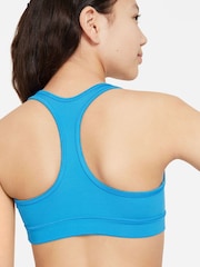 Ярко-синий - Nike бюстгальтер с логотипом-галочкой Dri-FIT - Изображение 5 из 6