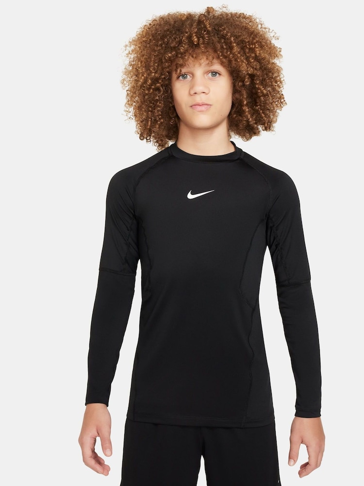 Nike Black Pro Dri-FIT Long Sleeve Base Layer T-Shirt - Image 1 of 8