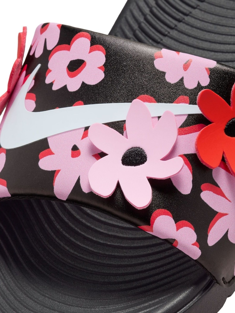 Nike Black Junior/Youth Kawa Flower Sliders - Image 8 of 8