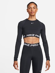 Nike Black Pro Dri-FIT Cropped Long Sleeve Top - Image 1 of 7