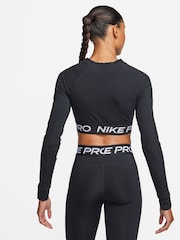 Nike Black Pro Dri-FIT Cropped Long Sleeve Top - Image 3 of 7