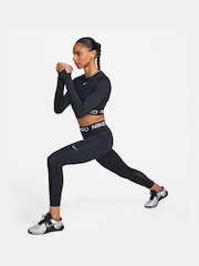 Nike Black Pro Dri-FIT Cropped Long Sleeve Top - Image 4 of 7