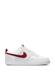 Nike Red/Cream Court Vision Low Trainers - Image 1 of 10
