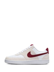 Nike Red/Cream Court Vision Low Trainers - Image 2 of 10