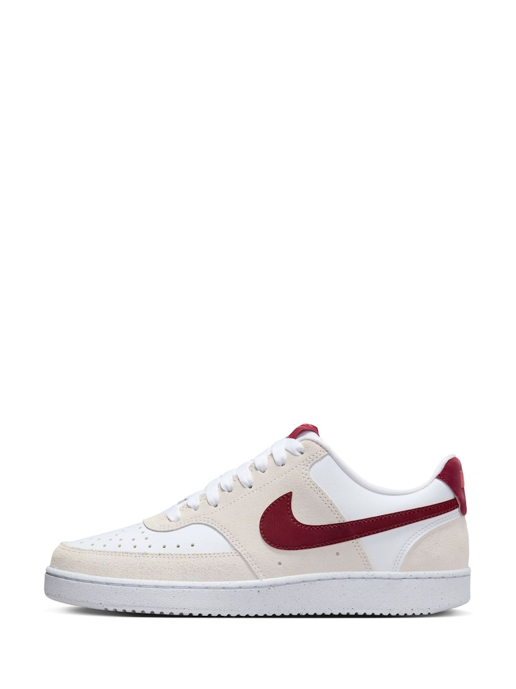 Nike Red/Cream Court Vision Low Trainers - Image 2 of 10