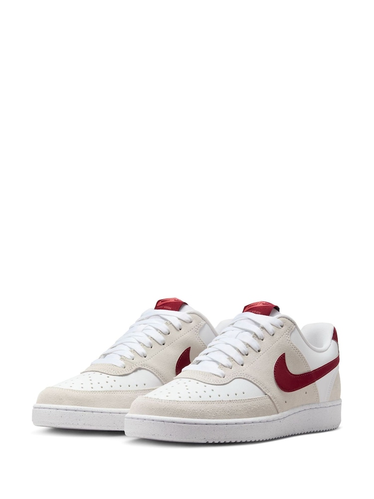 Nike Red/Cream Court Vision Low Trainers - Image 3 of 10