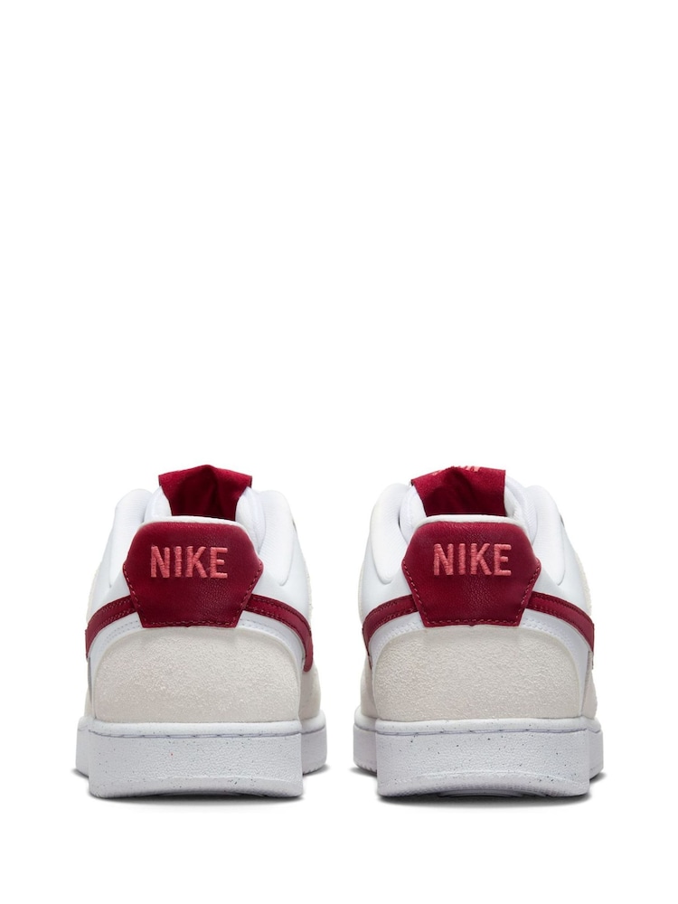 Nike Red/Cream Court Vision Low Trainers - Image 4 of 10
