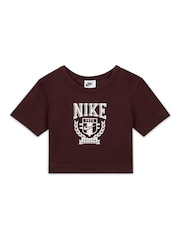 Коричневый - Nike трендовая футболка укороченного кроя - Image 5 of 7