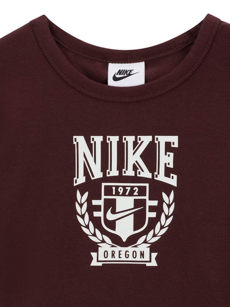 Коричневый - Nike трендовая футболка укороченного кроя - Image 7 of 7