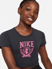 Nike Black Trend Cropped T-Shirt - Image 3 of 7