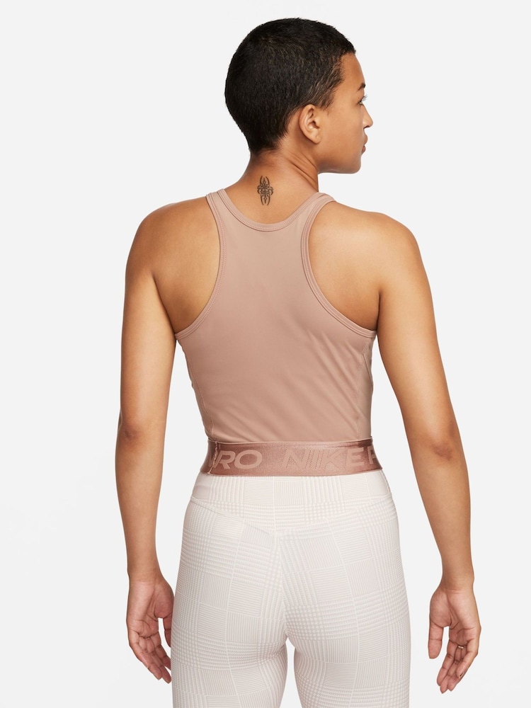 Nike Beige Pro Crop Tank Top - Image 2 of 7 Nike Beige Pro Crop Tank Top - Image 2 of 7