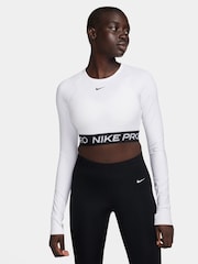 Белый - Nike Pro Dri-FIT Cropped Long Sleeve Top - Изображение 1 из 5