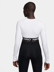 Белый - Nike Pro Dri-FIT Cropped Long Sleeve Top - Изображение 2 из 5