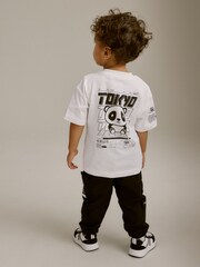 Black Multi Pocket Cargo Trousers & T-Shirt Set (3mths-7yrs) - Image 3 of 9