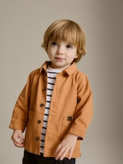 Orange Denim Shacket, T-Shirt and Shorts Set (3mths-7yrs) - Image 3 of 8