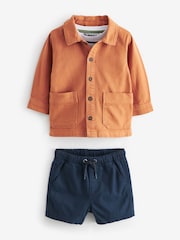 Orange Denim Shacket, T-Shirt and Shorts Set (3mths-7yrs) - Image 5 of 8