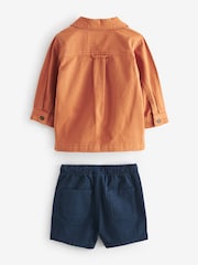 Orange Denim Shacket, T-Shirt and Shorts Set (3mths-7yrs) - Image 6 of 8
