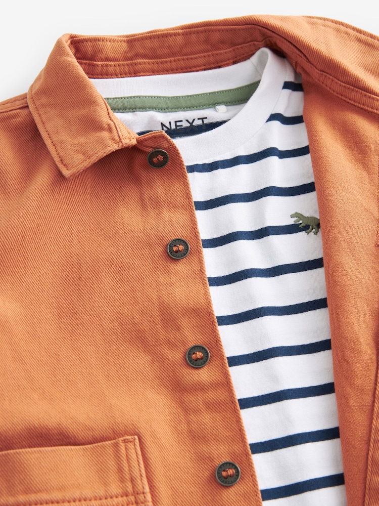 Orange Denim Shacket, T-Shirt and Shorts Set (3mths-7yrs) - Image 8 of 8