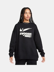 Nike Black Oversized Swoosh Logo Sweatshirt - Image 1 of 5