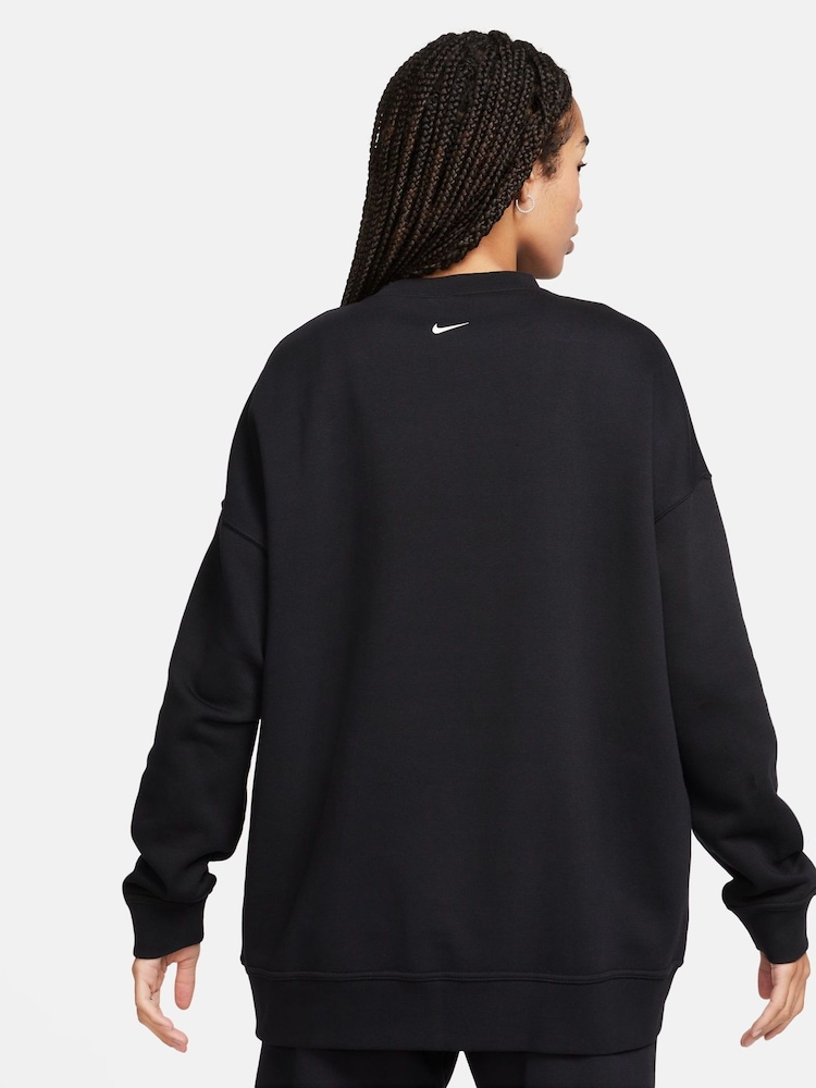 Nike Black Oversized Swoosh Logo Sweatshirt - Image 2 of 5