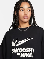 Nike Black Oversized Swoosh Logo Sweatshirt - Image 4 of 5