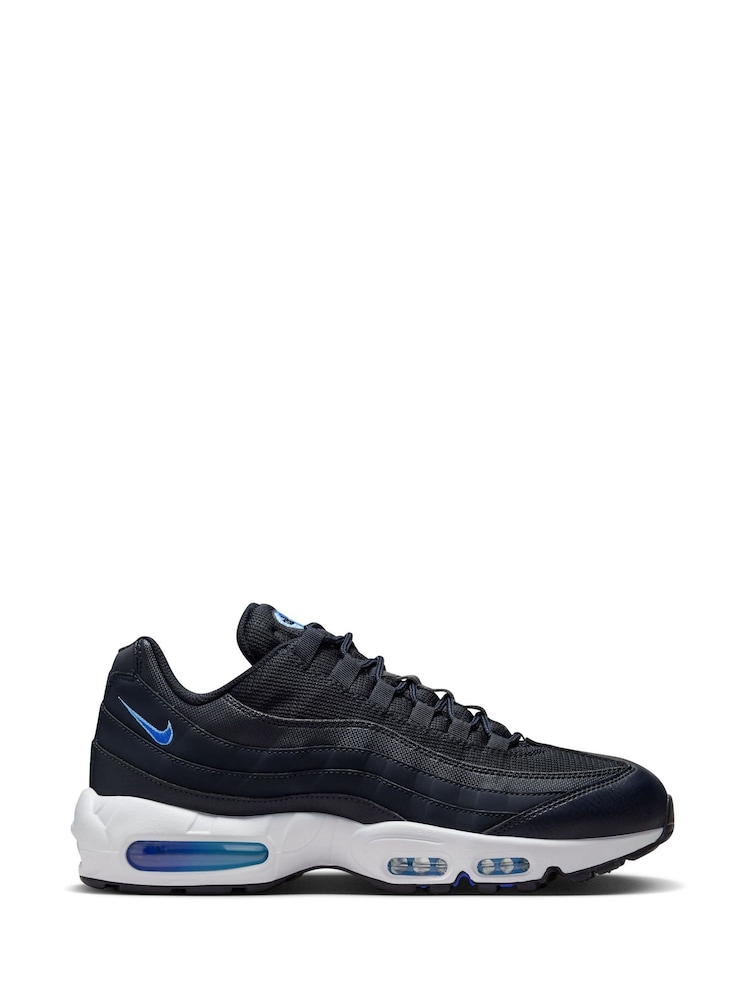 Nike Black/Blue Air Max 95 Trainers - Image 1 of 10