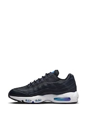Nike Black/Blue Air Max 95 Trainers - Image 4 of 10