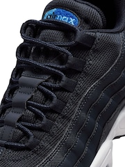 Nike Black/Blue Air Max 95 Trainers - Image 7 of 10