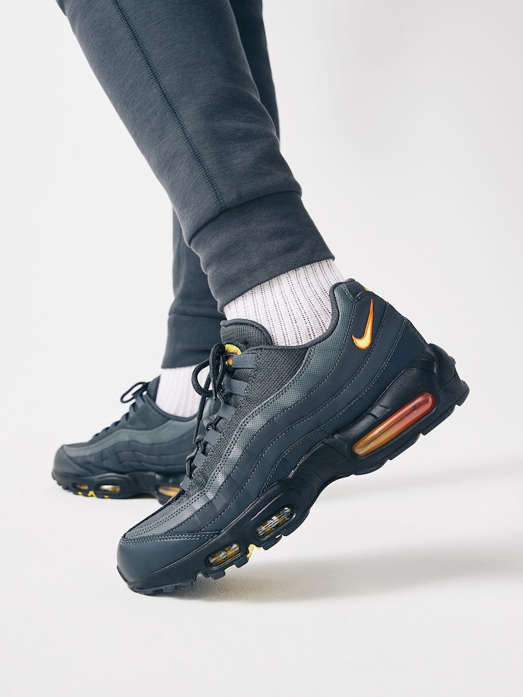 Nike Grey/Orange Air Max 95 Trainers - Image 1 of 11