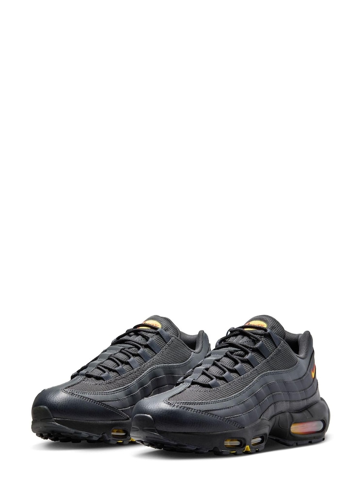 Nike Grey/Orange Air Max 95 Trainers - Image 6 of 11